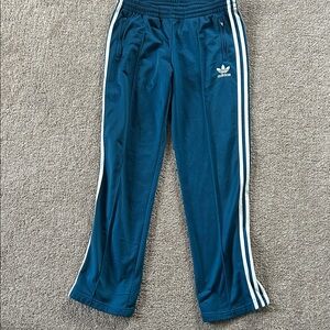 Adidas Women’s Teal Joggers with White Stripes